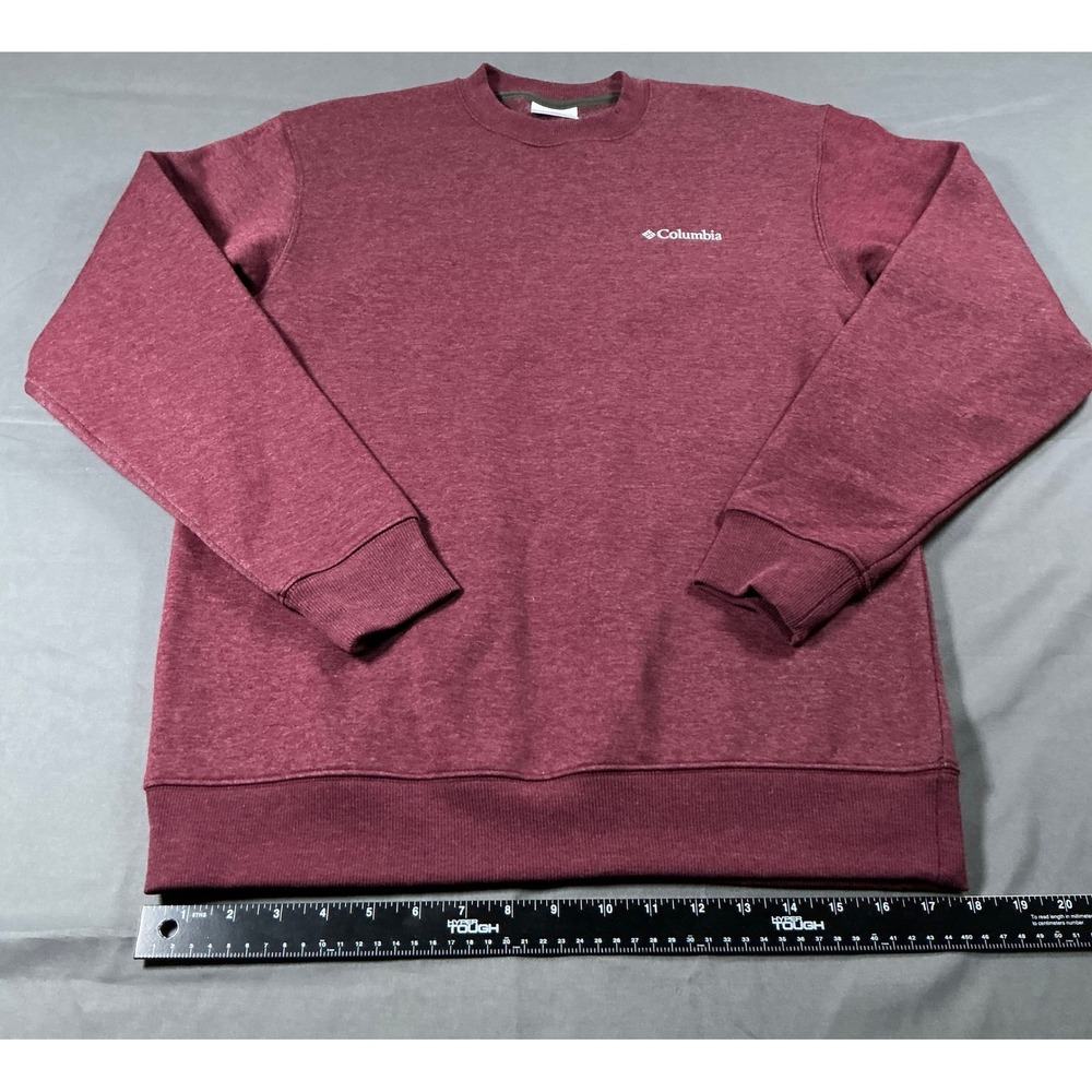 Columbia Hart Mountain II Crew Sweatshirt Mens Small Beet Red Heather AM6769-624 - Picture 2 of 11